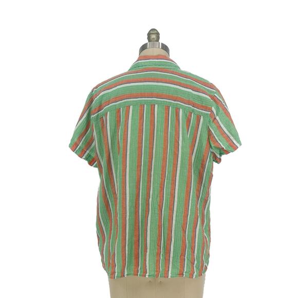 Cabi Women's Crinkled Gauze Linen-Blend Striped Camp Shirt sz Large Style 6201 - Picture 7 of 10